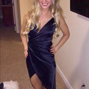 Black high slit dress